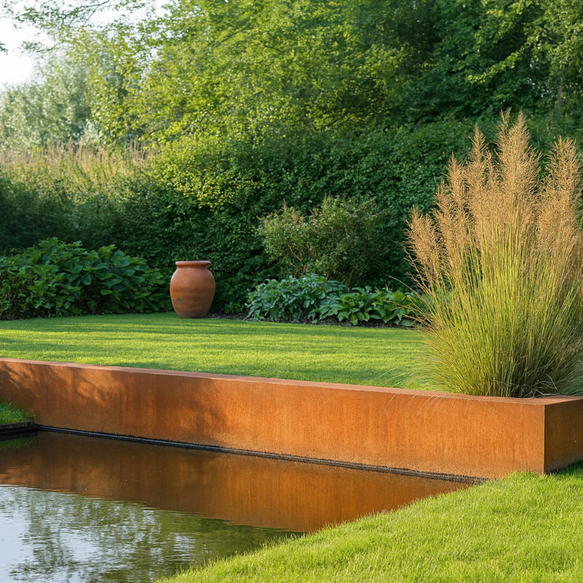 Cortenstaal keerwand binnenhoek SEGMENTA 50 x 20 x 50 cm