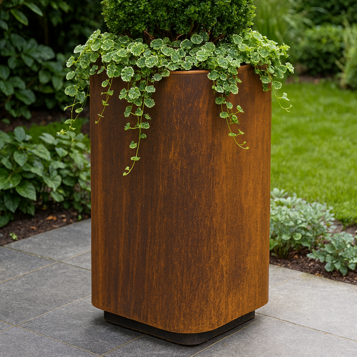 Cortenstaal plantenbak FORMA 50 x 50 x 80 cm