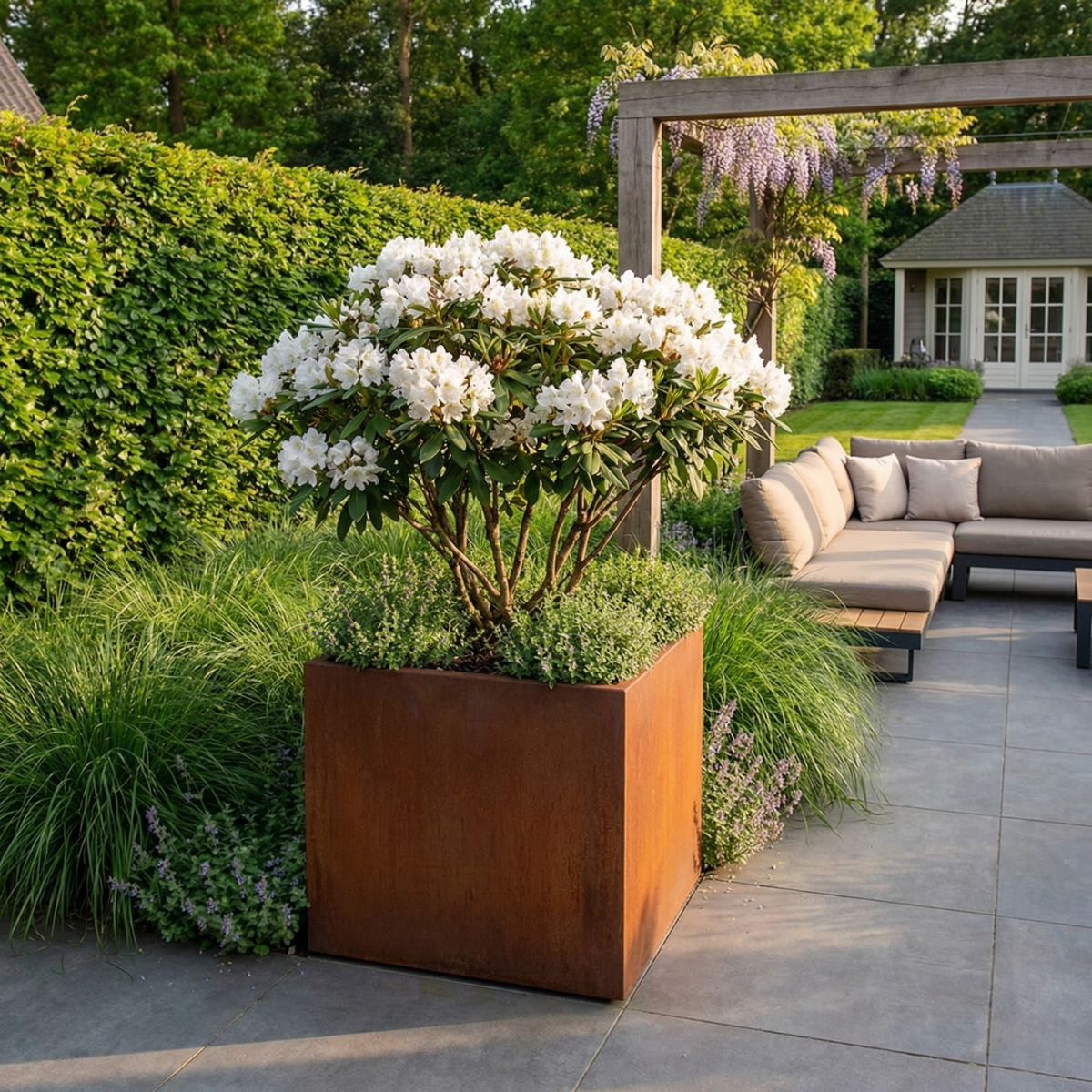 Cortenstaal plantenbak CORTEA 100 x 100 x 100 cm