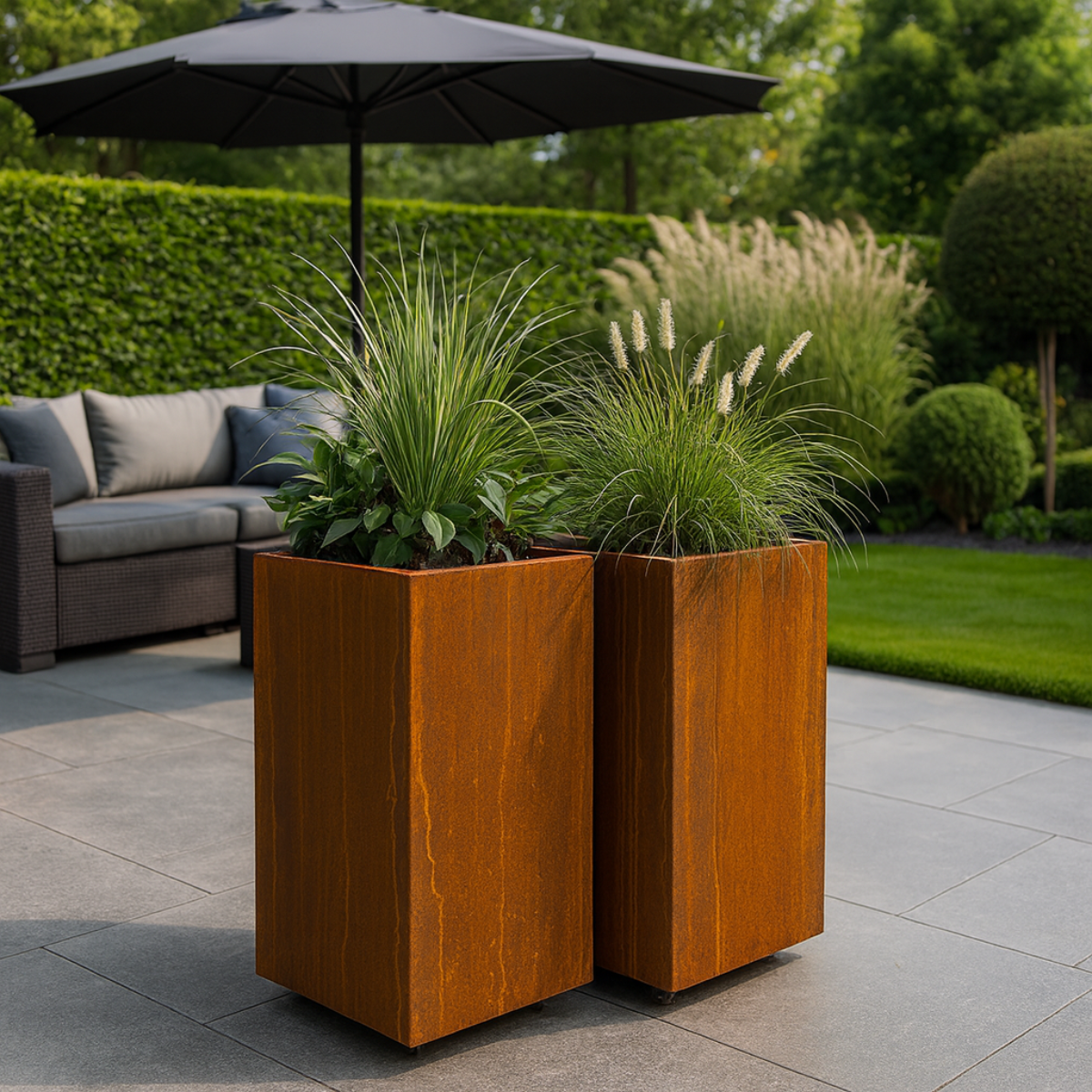 Cortenstaal plantenbak CORTEA 40 x 40 x 80 cm