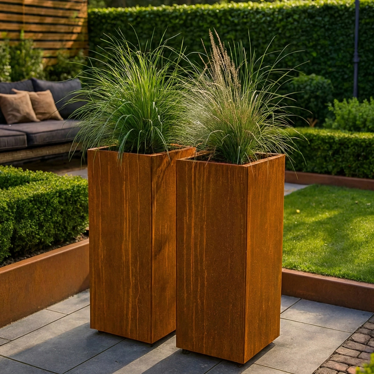 Cortenstaal plantenbak CORTEA 50 x 50 x 100 cm