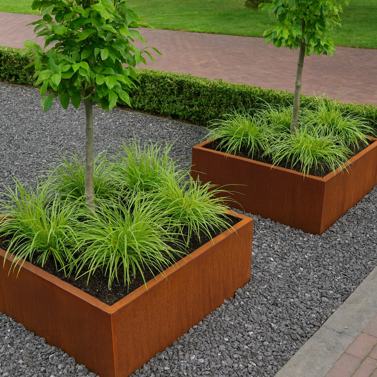 Cortenstaal plantenbak CORTEA 80 x 80 x 40 cm