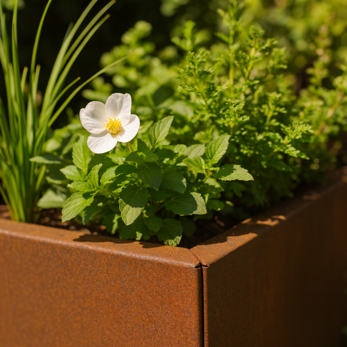 Cortenstaal plantenbak CORTEA 100 x 100 x 40 cm