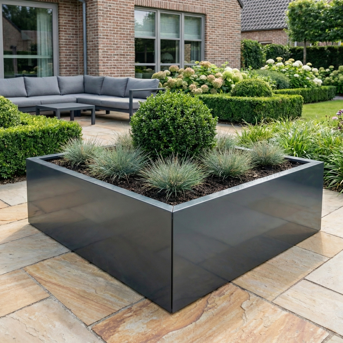 Stalen plantenbak VARNI 100 x 80 x 80 cm