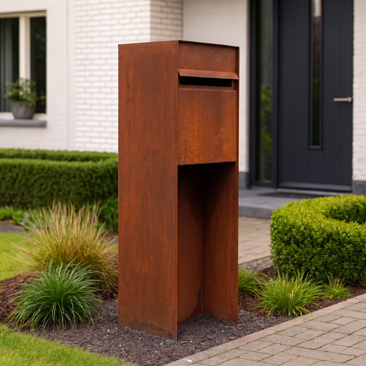 Cortenstaal brievenbus POSTINO 2 35 x 35 x 115 cm