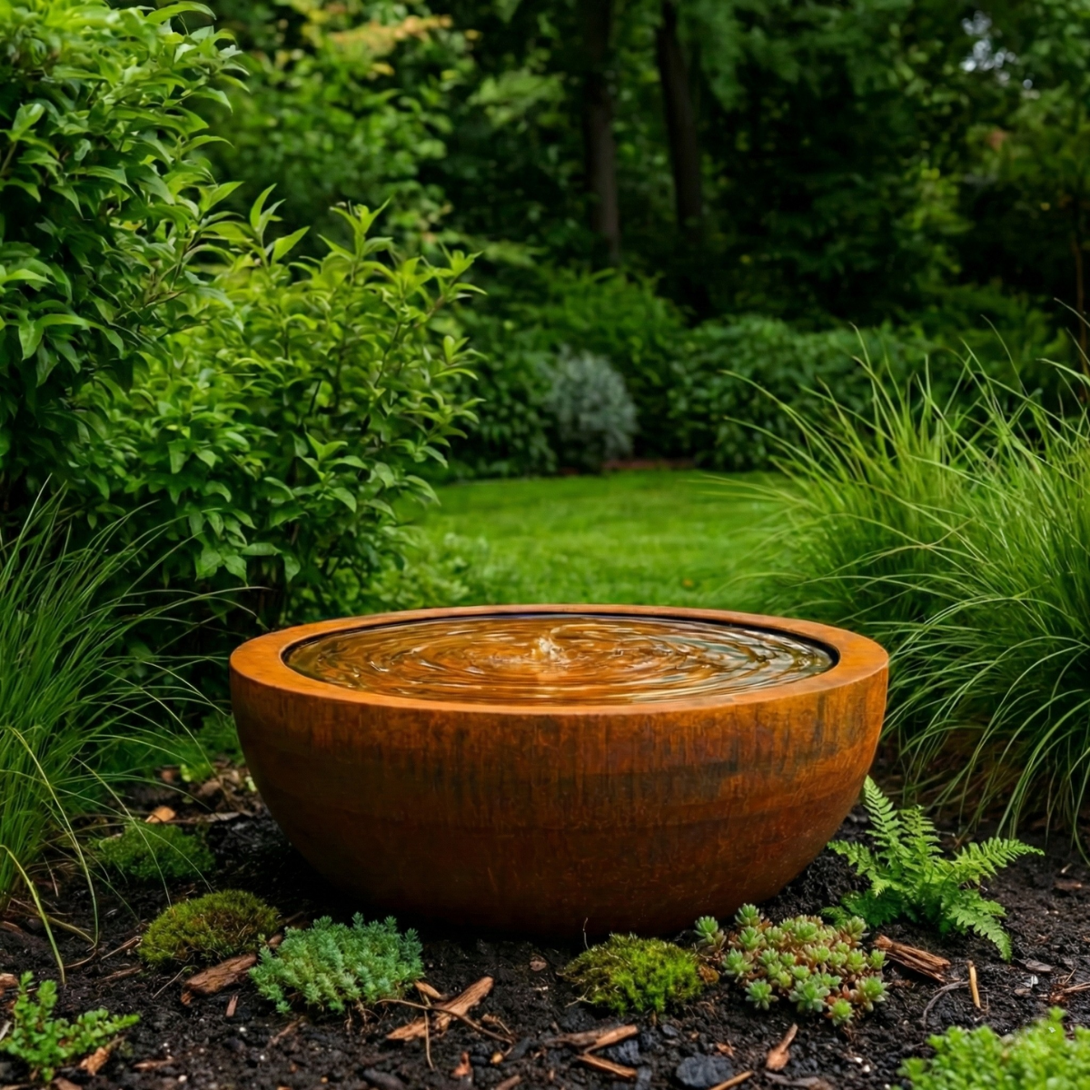 Cortenstaal watertafel SOLENA 100 x 50 cm