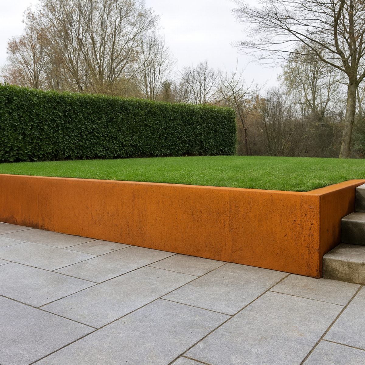 Cortenstaal keerwand binnenhoek SEGMENTA 50 x 20 x 30 cm