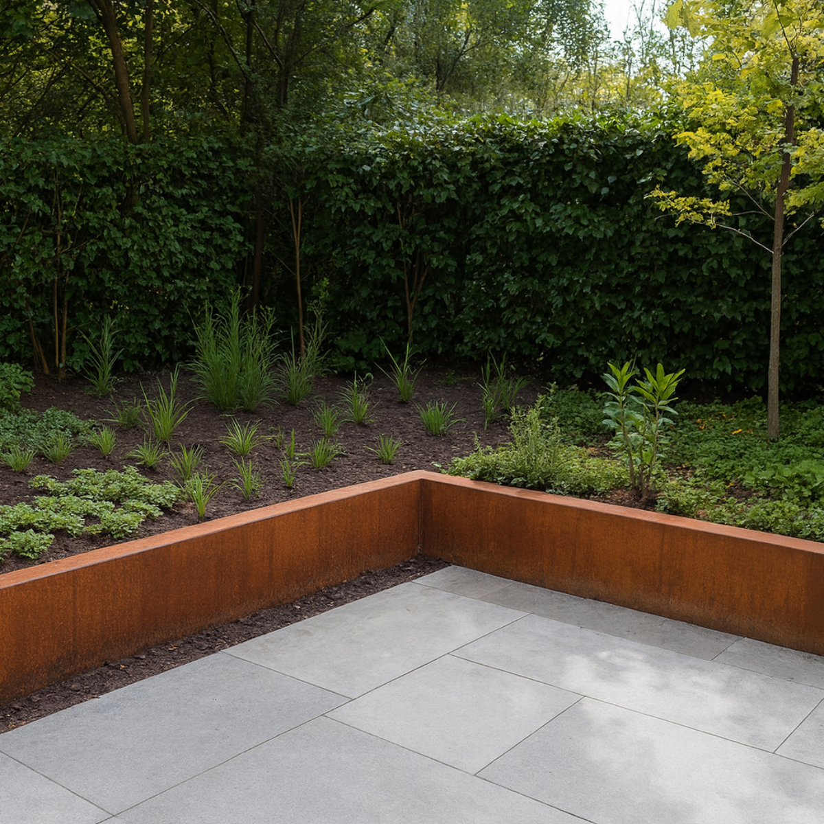 Cortenstaal keerwand binnenhoek SEGMENTA 50 x 20 x 30 cm