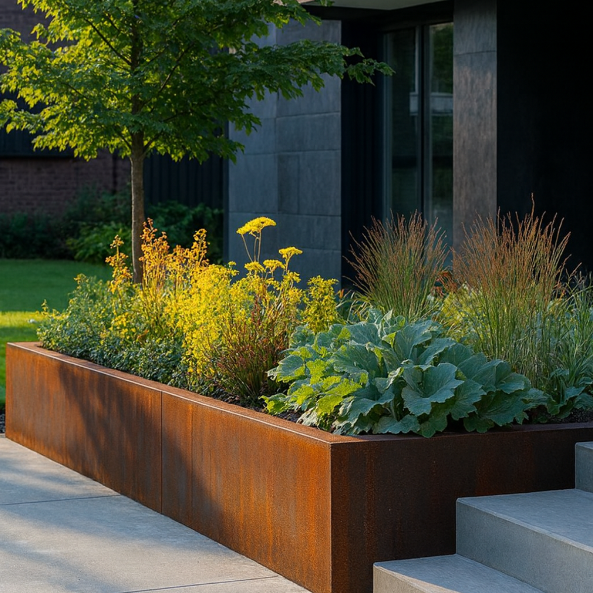 Cortenstaal keerwand buitenhoek SEGMENTA 50 x 20 x 30 cm