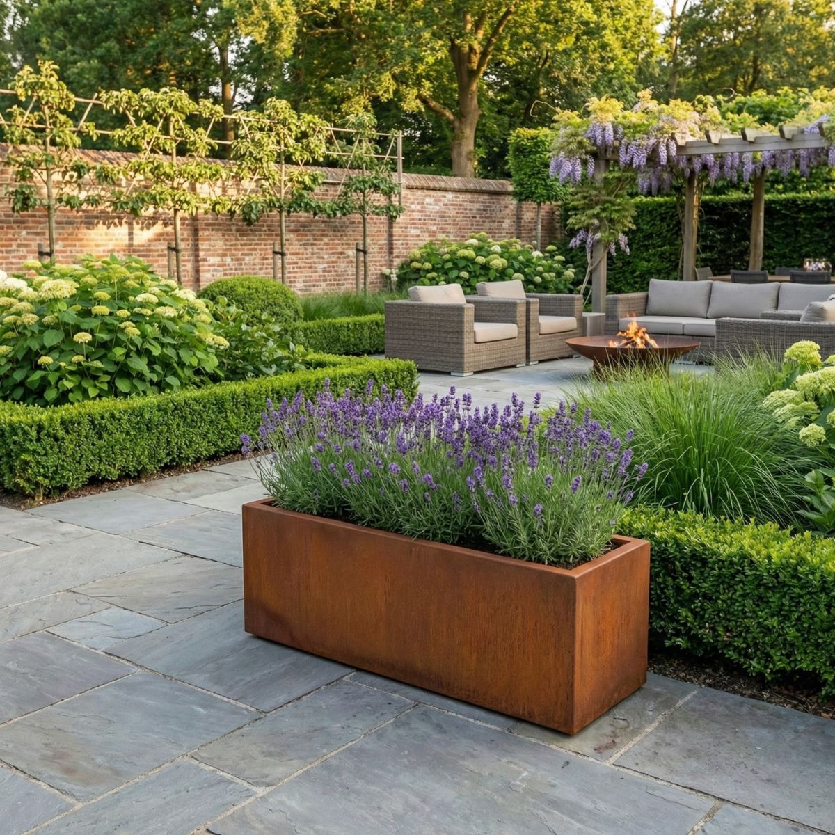 Cortenstaal plantenbak CORTEA 80 x 40 x 40 cm