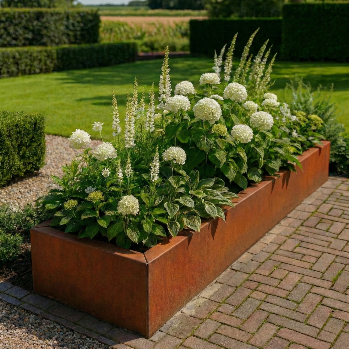 Cortenstaal plantenbak CORTEA 200 x 40 x 40 cm