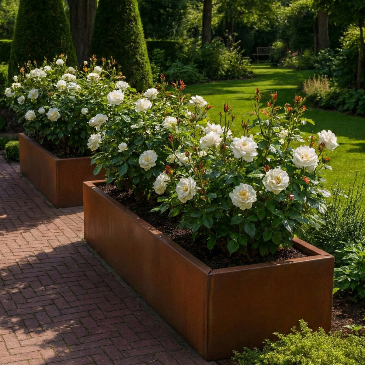 Cortenstaal plantenbak CORTEA 120 x 40 x 40 cm