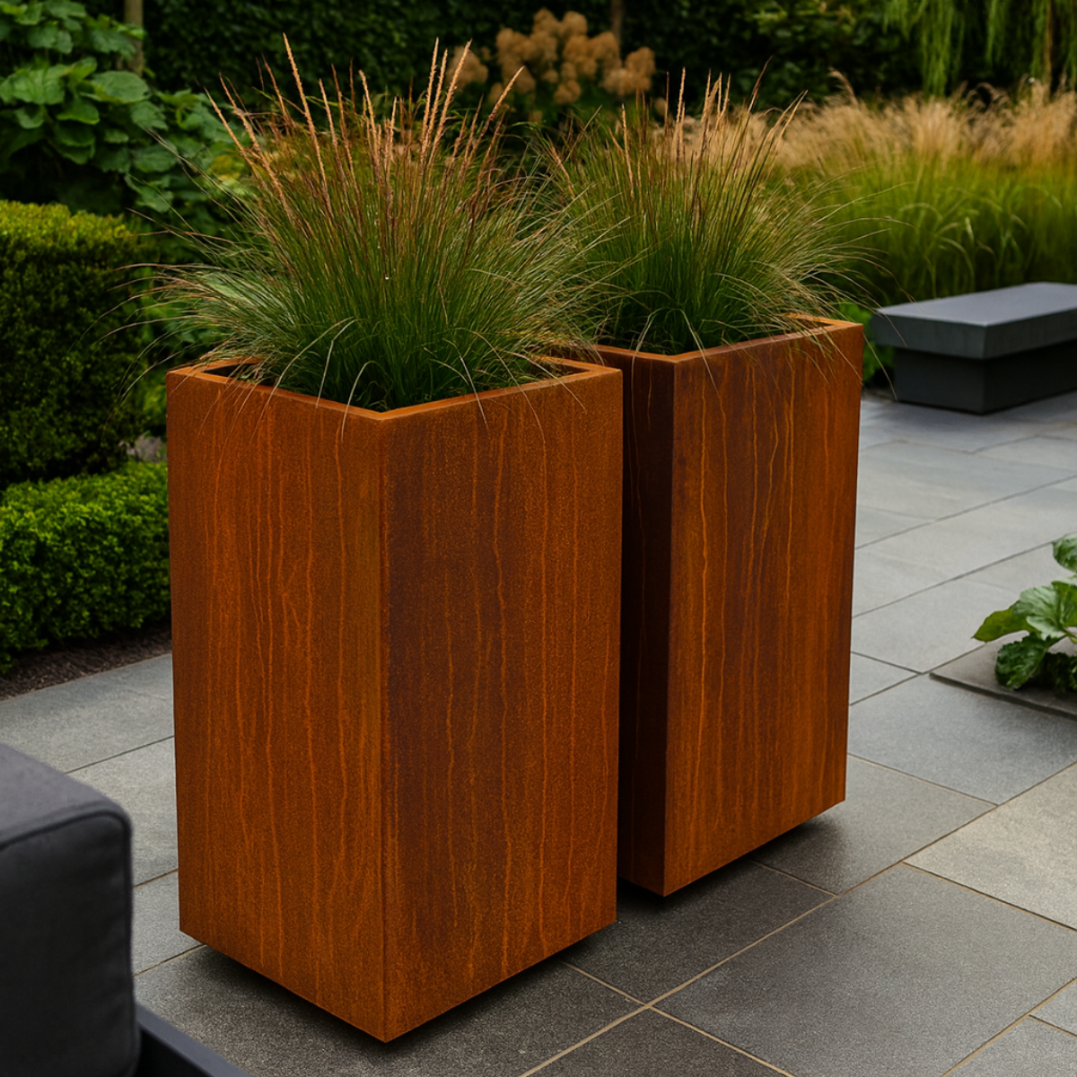 Cortenstaal plantenbak CORTEA 50 x 50 x 100 cm