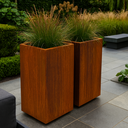 Cortenstaal plantenbak CORTEA 50 x 50 x 100 cm