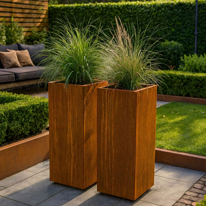 Cortenstaal plantenbak CORTEA 50 x 50 x 100 cm