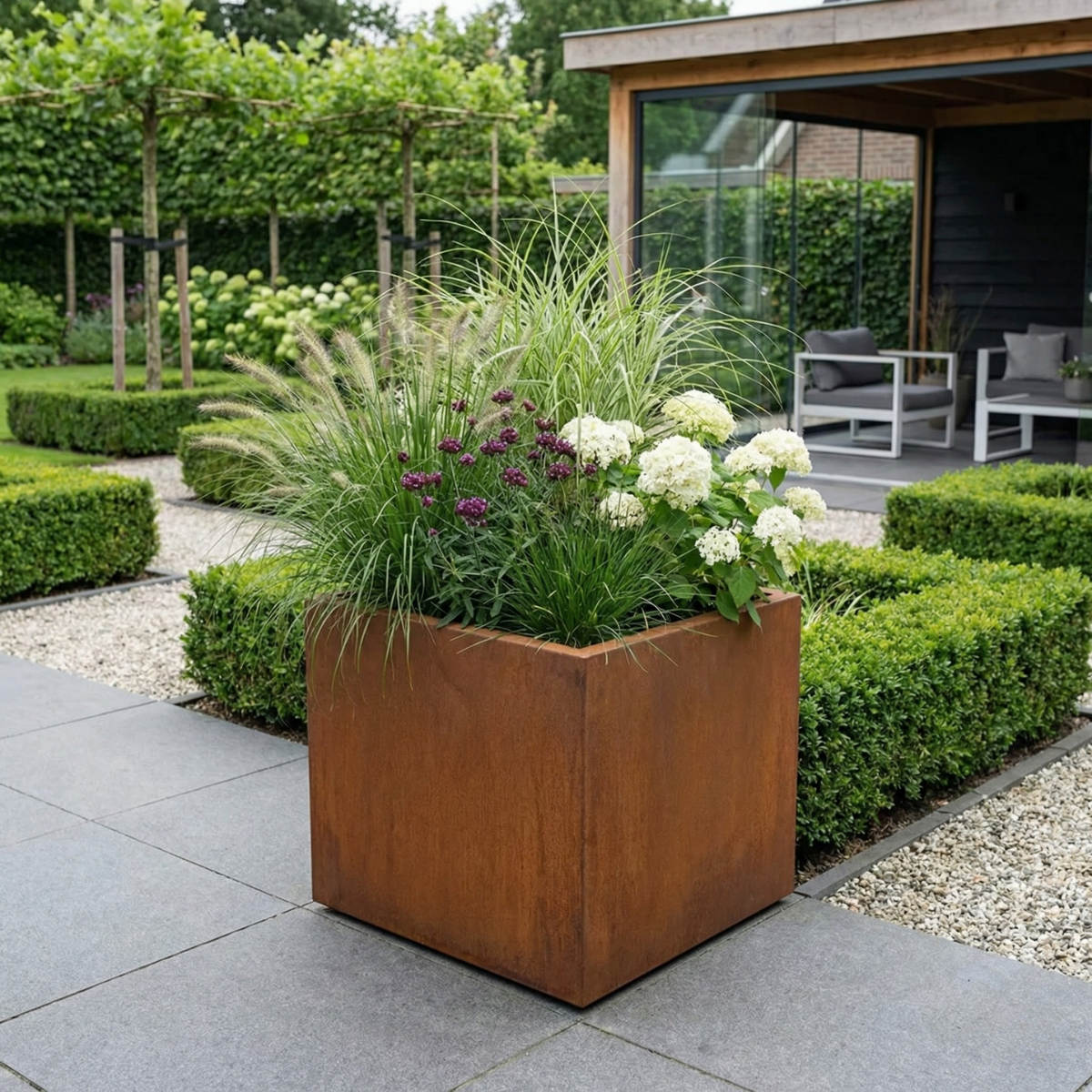 Cortenstaal plantenbak CORTEA 50 x 50 x 50 cm