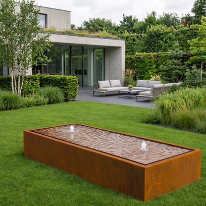 Cortenstaal watertafel LUMINIS 200 x 80 x 40 cm